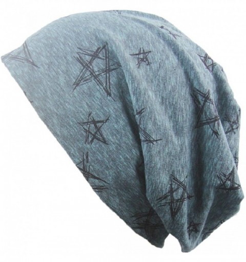 Skullies & Beanies Unisex Indoors Cotton Beanie- Soft Sleep Cap For Hairloss- Cancer- Chemo - Blue - CI185RNNEWH $9.68