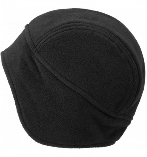 Skullies & Beanies Skull Cap with Ear Flaps- Winter Windproof Soft Warm Fleece Beanie Hats - Black-b - CD192U3X769 $10.40