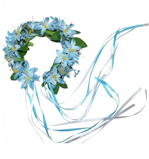 Headbands Bavarian Dirndl Blue Head Wreath for Oktoberfest Renaissance - CK11N308UF3 $33.20