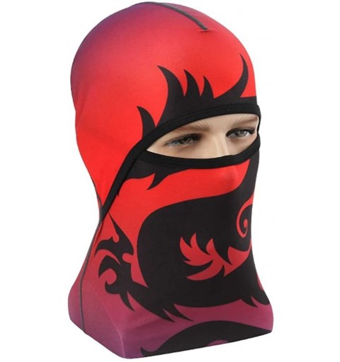 Balaclavas Unisex Windproof Balaclava Face Mask Breathable Headwear - Dragon Red - C1188ASDW4R $12.66