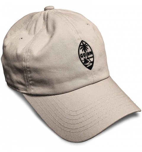 Baseball Caps Custom Soft Baseball Cap Seal of Guam Embroidery Cotton Dad Hats for Men & Women - Stone - CT18TKG6QD7 $12.14