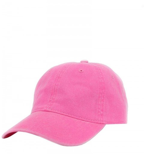 Baseball Caps Vintage Washed Cotton Adjustable Dad Hat Baseball Cap - Neon Pink - CD192W7D5H2 $13.63