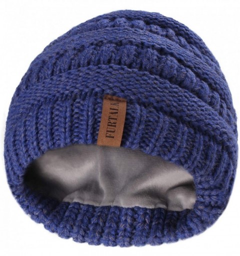 Skullies & Beanies Kids Girls Boys Winter Knit Beanie Hats Bobble Ski Cap Toddler Baby Hats 1-6 Years Old - 11-flower Blue - ...