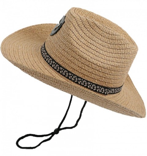 Cowboy Hats Western Cowboy Straw Hats for Men & Women Foldable Floppy (Khaki) - C618WH7CT5D $9.85