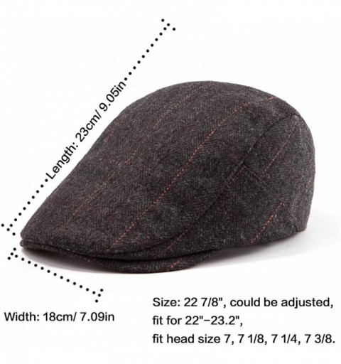 Newsboy Caps 2 Pack Ivy Hat Newsboy Cap Men - 30% Wool Hats for Men Tweed Flat Cap Gatsby Hat - C918WMR8QCT $19.03