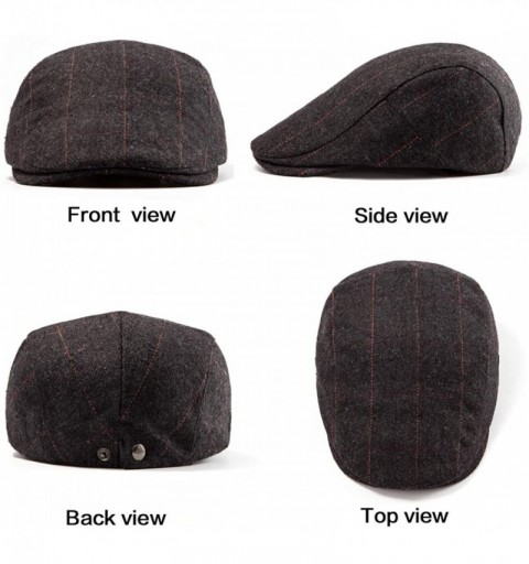 Newsboy Caps 2 Pack Ivy Hat Newsboy Cap Men - 30% Wool Hats for Men Tweed Flat Cap Gatsby Hat - C918WMR8QCT $19.03