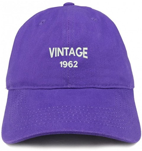 Baseball Caps Small Vintage 1962 Embroidered 58th Birthday Adjustable Cotton Cap - Purple - CD18C6N9ZCS $15.25