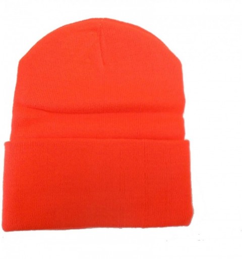 Skullies & Beanies Hunter Orange Long Beanie/Knit Ski Hat/Warm in Winter! - CH110ZAK407 $8.73