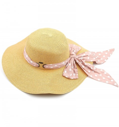 Sun Hats Pull Through Sash Scarf Eyelets Straw Hat Floppy Foldable Roll up Beach Travel Sun Hat (ST-2026-3017-20) - CK194RSA4...