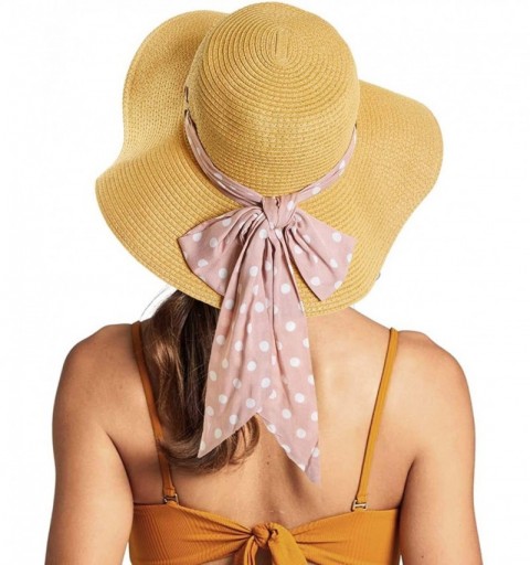Sun Hats Pull Through Sash Scarf Eyelets Straw Hat Floppy Foldable Roll up Beach Travel Sun Hat (ST-2026-3017-20) - CK194RSA4...