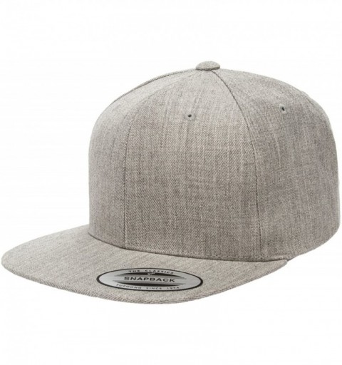 Baseball Caps Flexfit/Yupoong 6 Panel Premium Classic Snapback Hat Cap (Heather) - CI12CIERDTD $9.53