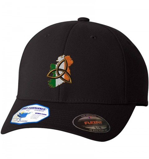 Baseball Caps Irish Map Flag Design Flexfit Pro-Formance Embroidered Cap Hat Black - CS184SW99H5 $17.90