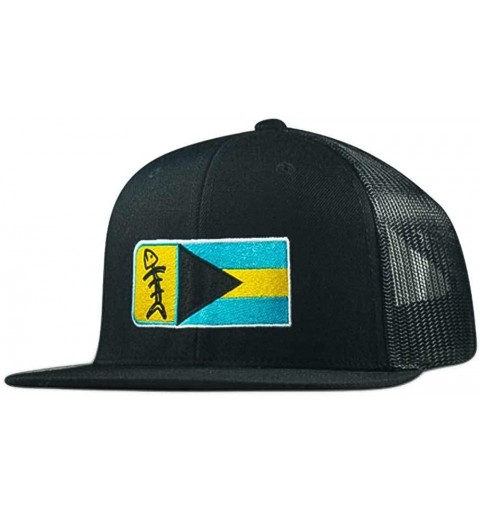 Baseball Caps Spearfishing Hat Bahamas Flag Cap - Black - C118M490KTX $21.13