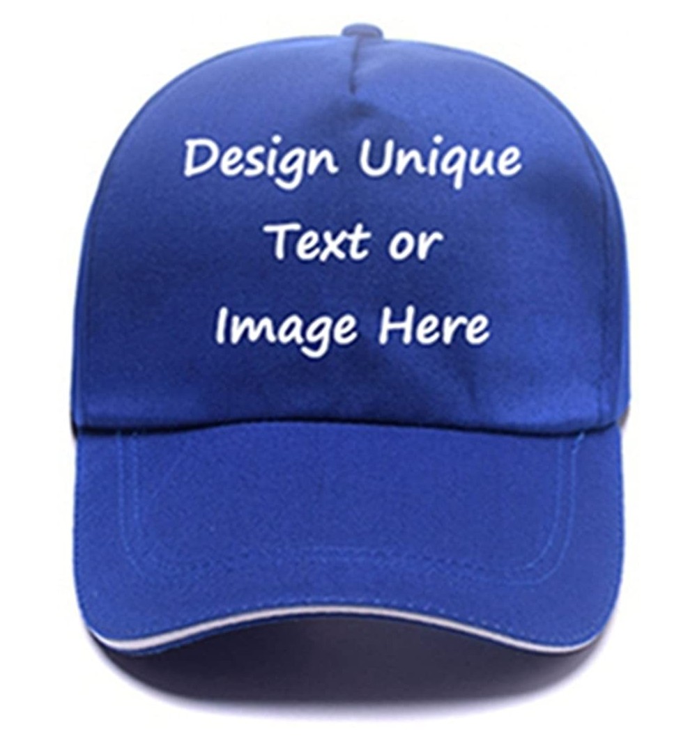 Baseball Caps Custom Hat Print Design Fashion Men Women Trucker Hats Adjustable Snapback Baseball Caps - Royal Blue - CV18G8Y...