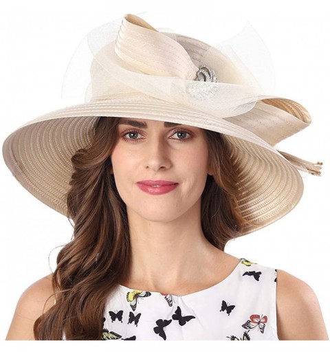 Bucket Hats Church Kentucky Derby Dress Hats for Women - Sd712-champagne - CD1966K9DS6 $81.85
