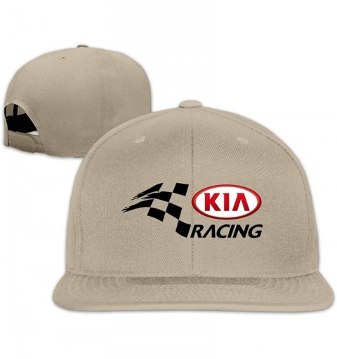 Baseball Caps Men's KIA Racing A Flat-Brim Caps Adjustable Freestyle Caps - Natural - C218WN0XY56 $12.18