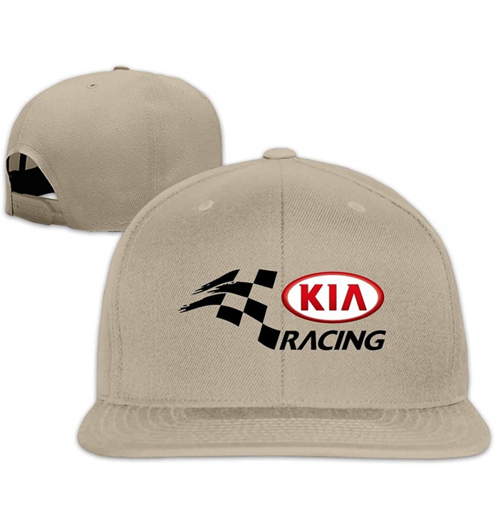 Baseball Caps Men's KIA Racing A Flat-Brim Caps Adjustable Freestyle Caps - Natural - C218WN0XY56 $12.18