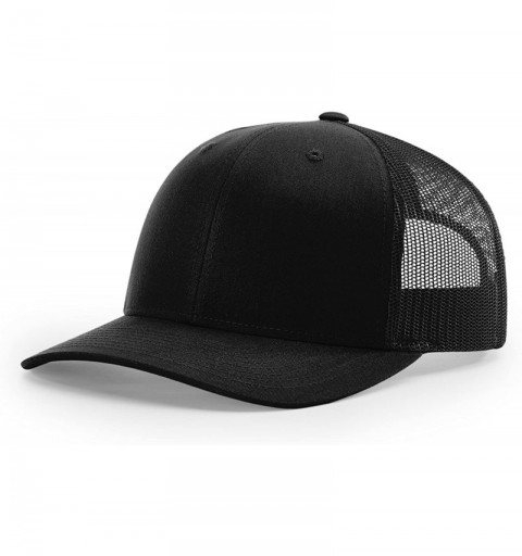 Baseball Caps Richardson 112 112P Trucker Mesh Snapback Hat Curved Bill with NoSweat Hat Liner - Black - CC18O9K49R6 $13.54