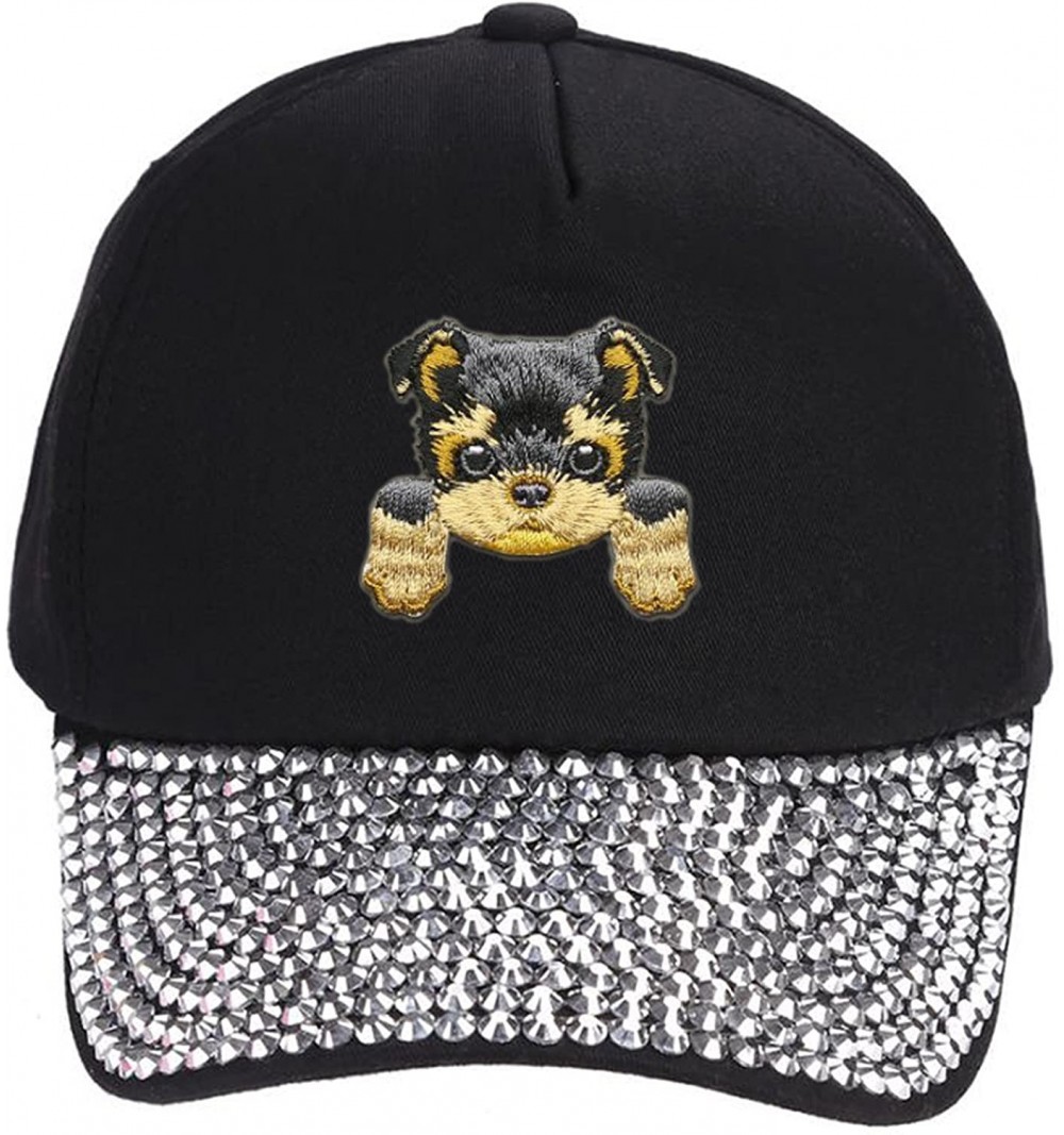 Baseball Caps Cute Puppy Dog Snapback Cap - Rhinestone - C718EO7EAKD $21.22