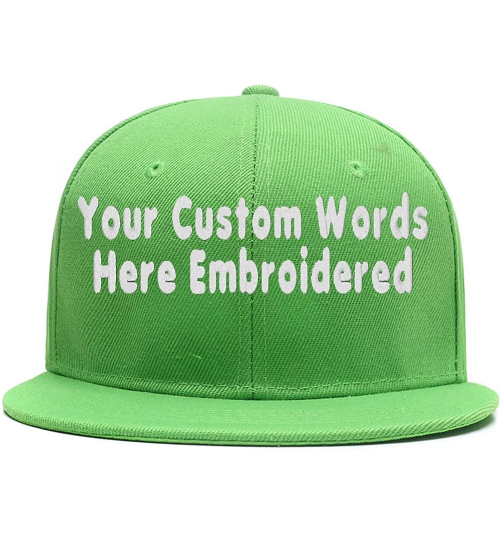 Baseball Caps Hip Hop Snapback Casquette-Embroidered.Custom Flat Bill Dance Plain Baseball Dad Hats - Green - CL18HK79I5Z $15.11