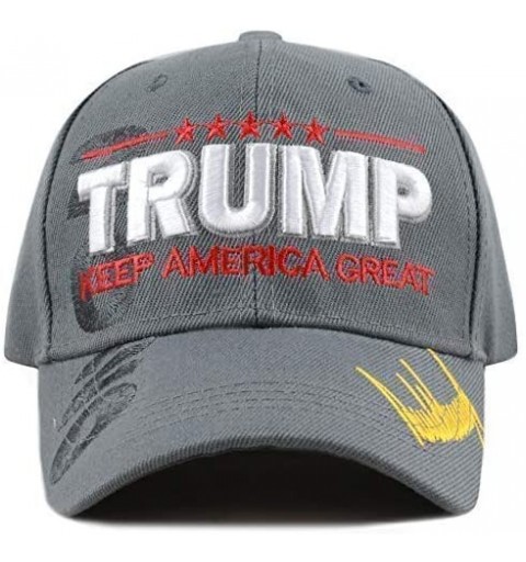 Skullies & Beanies Trump 2020 Keep America Great 3D Embroidery American Flag Baseball Cap - 019 Grey - CR18WQ0G7YZ $9.98