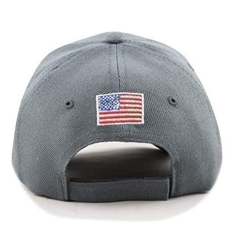 Skullies & Beanies Trump 2020 Keep America Great 3D Embroidery American Flag Baseball Cap - 019 Grey - CR18WQ0G7YZ $9.98