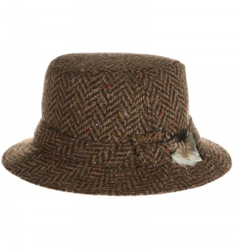 Newsboy Caps Men's Donegal Tweed Original Irish Walking Hat - Brown Herringbone - CU18C5EHQY0 $41.49
