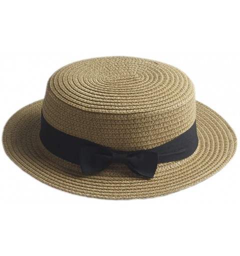 Sun Hats Fashion Women Men Summer Straw Boater Hat Boonie Hats Beach Sunhat Bowler Caps - Khaki - CC182W9NZES $9.80