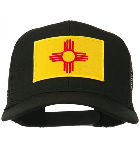 Baseball Caps New Mexico State Flag Patched Mesh Cap - Black - CO11TX74GM1 $12.31