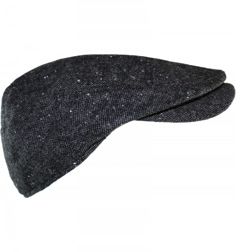 Newsboy Caps Irish Donegal Tweed Newsboy Driving Cap with Quilted Lining - Gray Donegal Small - CC1262UJM4D $12.18