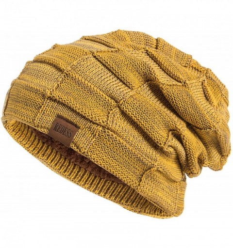 Skullies & Beanies Beanie Hat for Men and Women Winter Warm Hats Knit Slouchy Thick Skull Cap - 1 Yellow - CK18TUZEOMZ $14.12