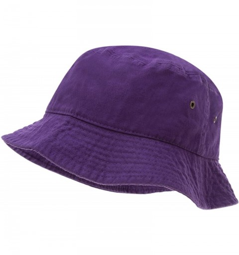 Bucket Hats 100% Cotton Bucket Hat for Men- Women- Kids - Summer Cap Fishing Hat - Purple - CH18H2K5TS9 $25.23