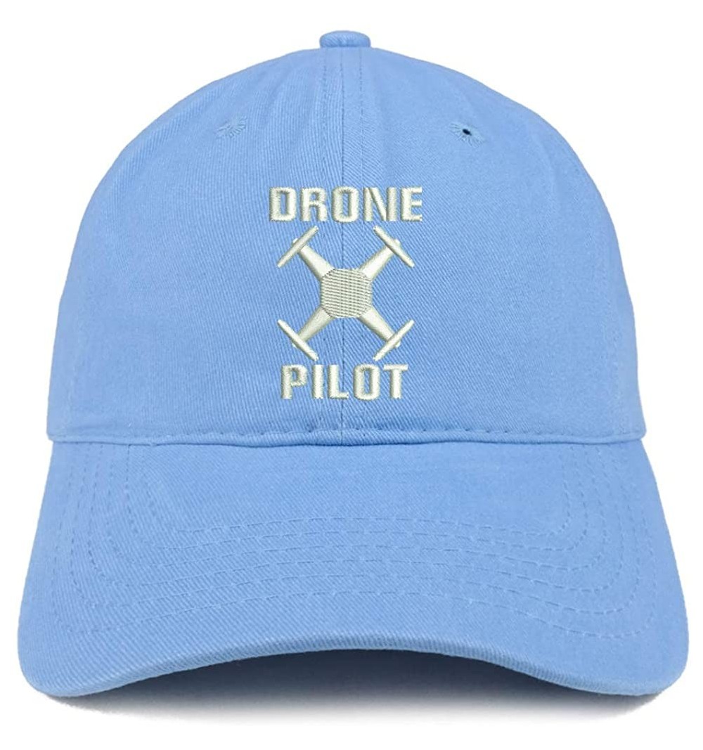 Baseball Caps Drone Operator Pilot Embroidered Soft Crown 100% Brushed Cotton Cap - Carolina Blue - CO18S38WZ4S $15.83