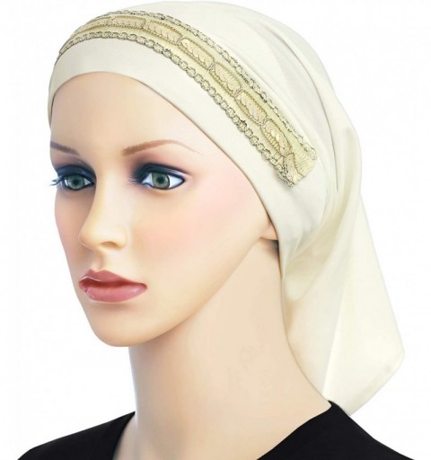 Skullies & Beanies Tube Hijab Under Scarf Fashion Chemo Caps - Ivory - CP18QEOORQN $8.63