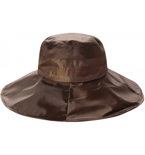 Sun Hats Women Summer Rain Hat UV UPF 50 Sun Protection Wide Brim Hat Sun Hat Foldable Bucket Hat - Brown - CK18CMY7342 $14.74