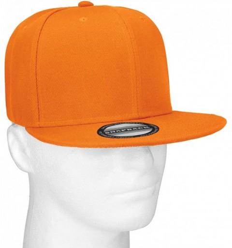Baseball Caps Wholesale 12 Pack Snapback Hat Cap Hip Hop Style Flat Bill Blank Solid Color Adjustable Size - 12-pack Orange -...