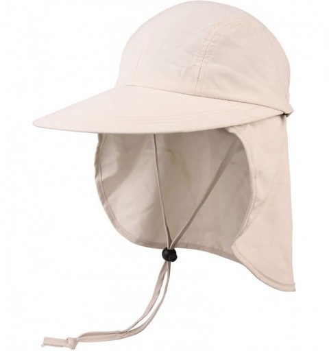 Sun Hats Wide Brim Cap with Removable Flap - Natural - CK11LV4H5TF $24.53