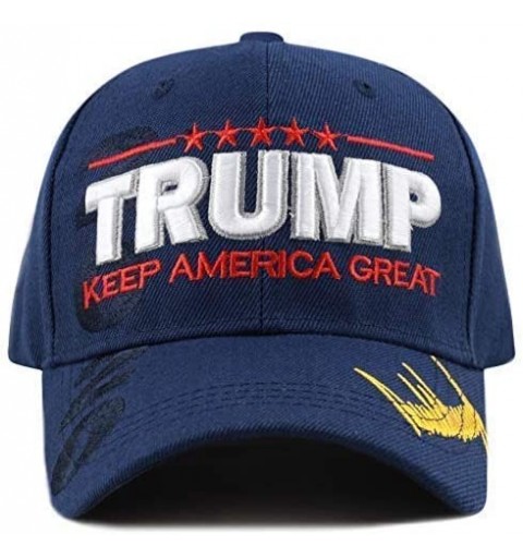 Baseball Caps Trump 2020 Keep America Great 3D Embroidery American Flag Baseball Cap - 019 Navy - CS18WO0Q8DA $14.00