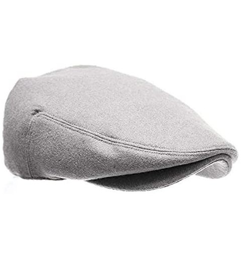 Newsboy Caps Classic Men's Flat Hat Wool Newsboy Herringbone Tweed Driving Cap - Plain Ash-gray - CB1899UNQNK $19.91