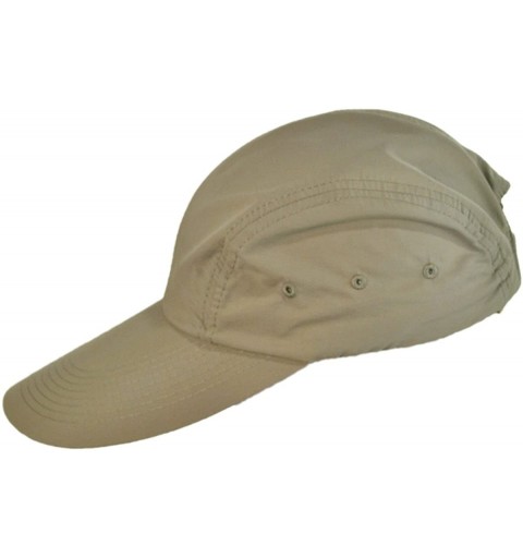 Baseball Caps UPF 50+ Long Bill Adjustable Baseball Cap - Khaki - C011LRTOHCR $24.75
