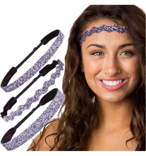 Headbands Women's Adjustable NO SLIP Bling Glitter Headband Mixed 3pk (Mixed Princess 3pk) - Mixed Princess 3pk - CQ12FUOYSL9...
