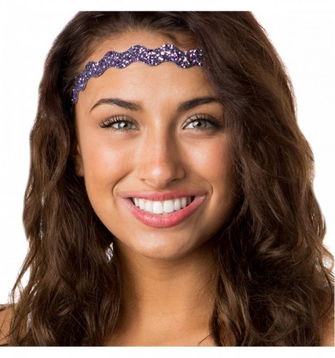 Headbands Women's Adjustable NO SLIP Bling Glitter Headband Mixed 3pk (Mixed Princess 3pk) - Mixed Princess 3pk - CQ12FUOYSL9...