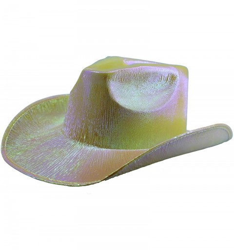 Cowboy Hats Metallic Cowboy Hat - Yellow - C318X5H8LEN $37.91