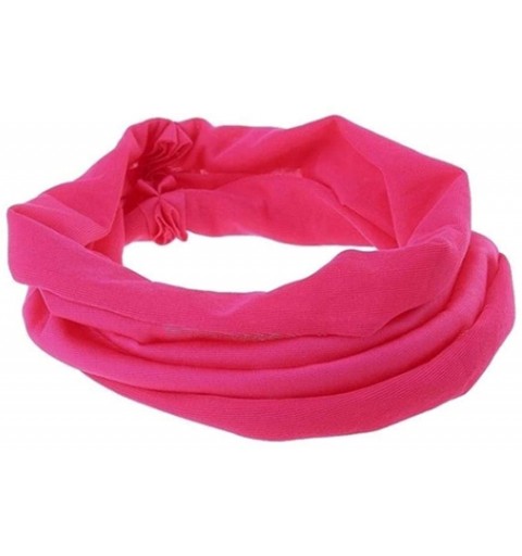 Headbands Women Turban Headwrap Fashion Stretch Soft Headband Headwear - Rose Red - CJ194I7GLN3 $13.09
