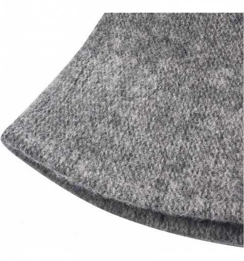 Fedoras Womens Winter Wool Bucket Hats Warm Solid Fedora - Grey - C118AO5GRHH $12.80