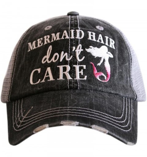 Baseball Caps Mermaid Hair Don't Care Baseball Hat - Trucker Hat for Women - Stylish Cute Sun Hat - Pink - C1180Z56ZHC $41.38