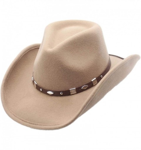 Cowboy Hats Winslow Shapeable Wool Felt Outback Western Style Cowboy Hat - Putty - C918Z2CUHGH $55.38