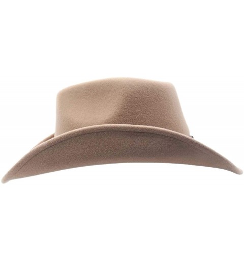 Cowboy Hats Winslow Shapeable Wool Felt Outback Western Style Cowboy Hat - Putty - C918Z2CUHGH $55.38
