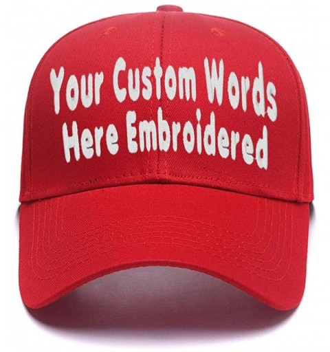 Baseball Caps Custom Embroidered Baseball Hat Personalized Adjustable Cowboy Cap Add Your Text - Red - CY18HTQ0IHT $16.23