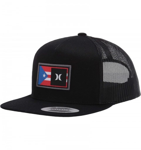 Baseball Caps Men's Destination Flat Bill Trucker Baseball Cap Hat - Black/Black Forest (Puerto Ric - C618AQSRX0L $20.41